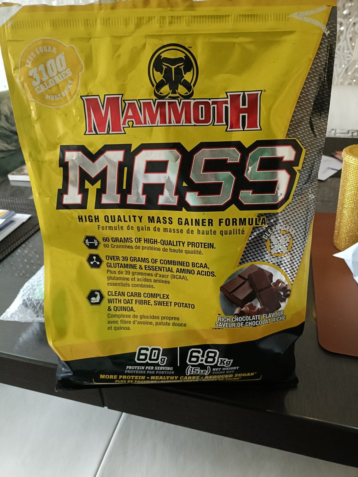 Mammoth Mass Gainer - Chocolade Smaak, kwart in zak over, Ophalen of Verzenden, Nieuw, Poeder of Drank