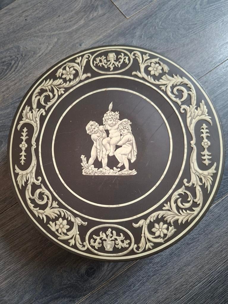 Vintage koekblik met klassieke afbeeldingen, Ophalen of Verzenden