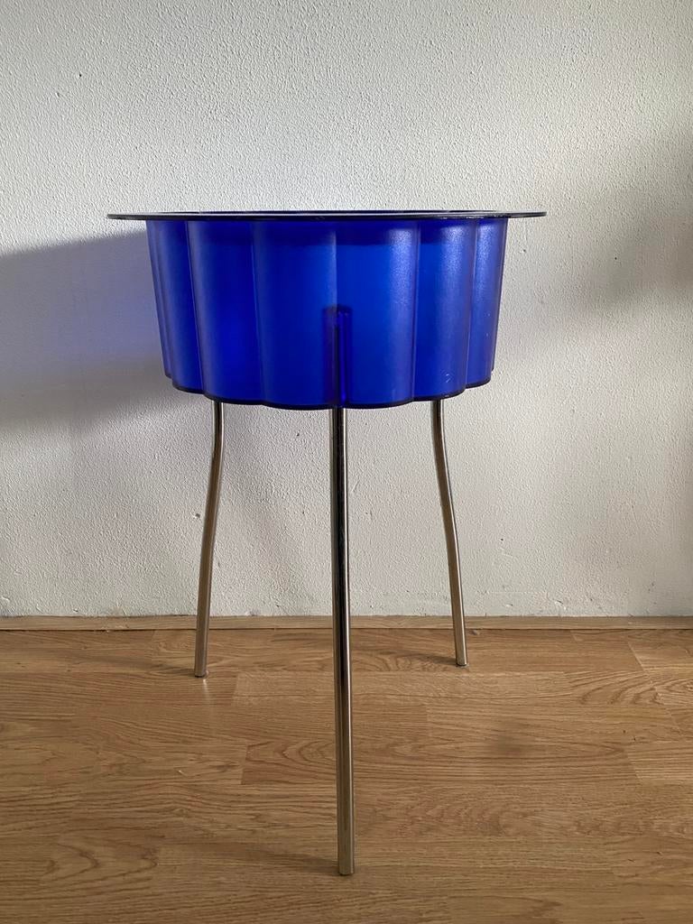 IKEA Hatten vintage bijzettafeltje blauw, Huis en Inrichting, Ophalen, Minder dan 45 cm, Minder dan 55 cm, Rond