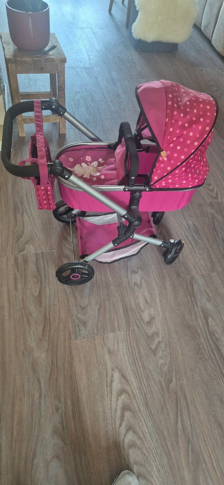 Roze poppenwagen met tasje, Kinderen en Baby's, Ophalen, Gebruikt, Overige typen