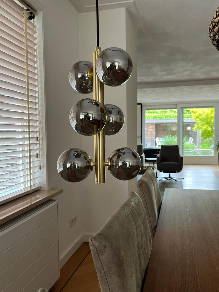 Lucide Tycho Hanglamp, mat goud/messing, Ophalen of Verzenden, Zo goed als nieuw, Glas