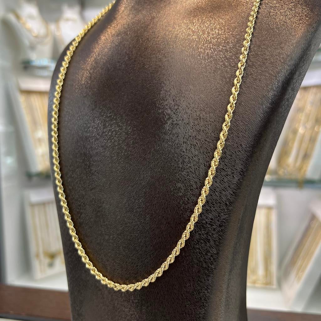 14k gouden ketting rope schakel chain, Sieraden, Tassen en Uiterlijk, Kettingen, Ophalen of Verzenden, Zo goed als nieuw, Goud