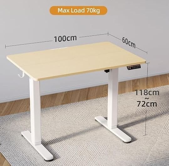 Claiks, elektrisch sta-bureau, 100 x 60 cm, Huis en Inrichting, Ophalen, Zit-sta bureau, Elektrisch, Spaanplaat of MDF