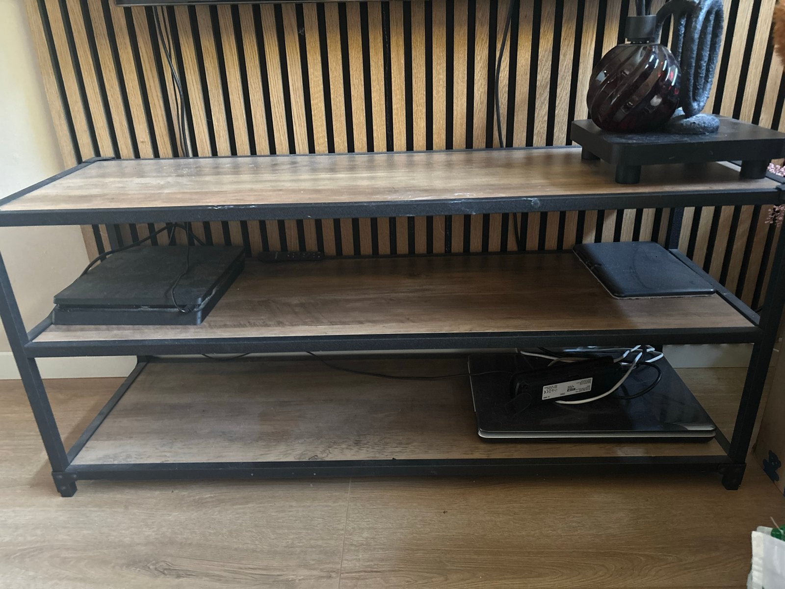 TV-meubel/dressoir met industriële look, Ophalen, Gebruikt, 100 tot 150 cm, Minder dan 100 cm