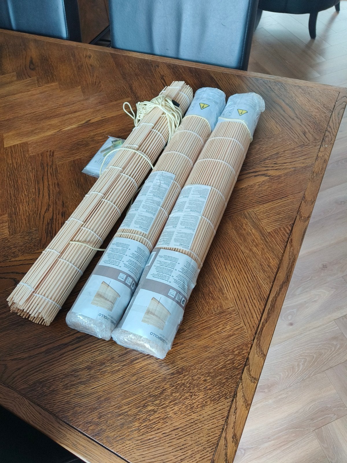 3 Nieuwe Bamboe Rolgordijnen 60x180 cm (2 nog in verpakking), Huis en Inrichting, Ophalen of Verzenden, Nieuw, Rolgordijn, Bamboe