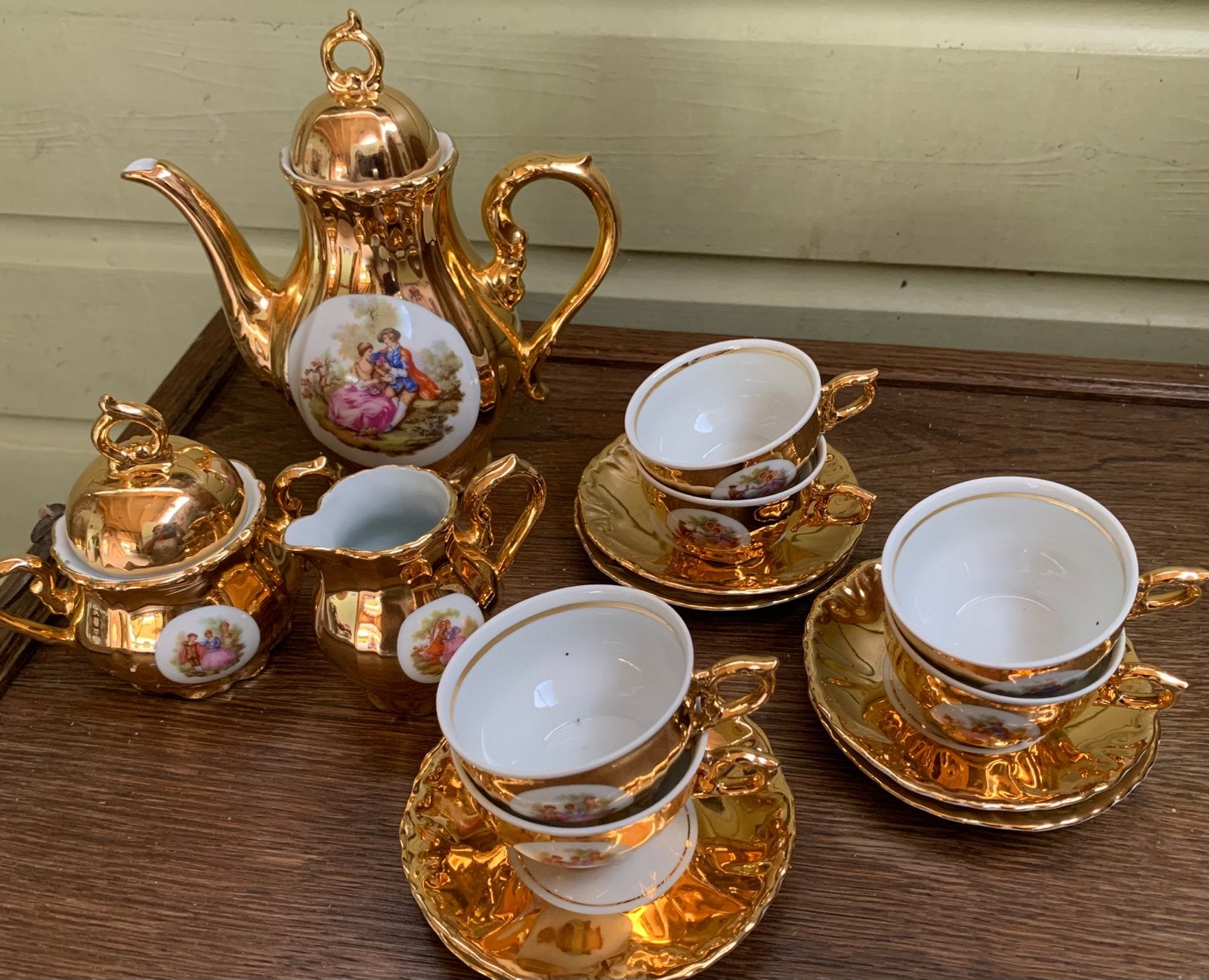 Mokka theeservies vintage, Antiek en Kunst, Antiek | Servies compleet, Ophalen of Verzenden