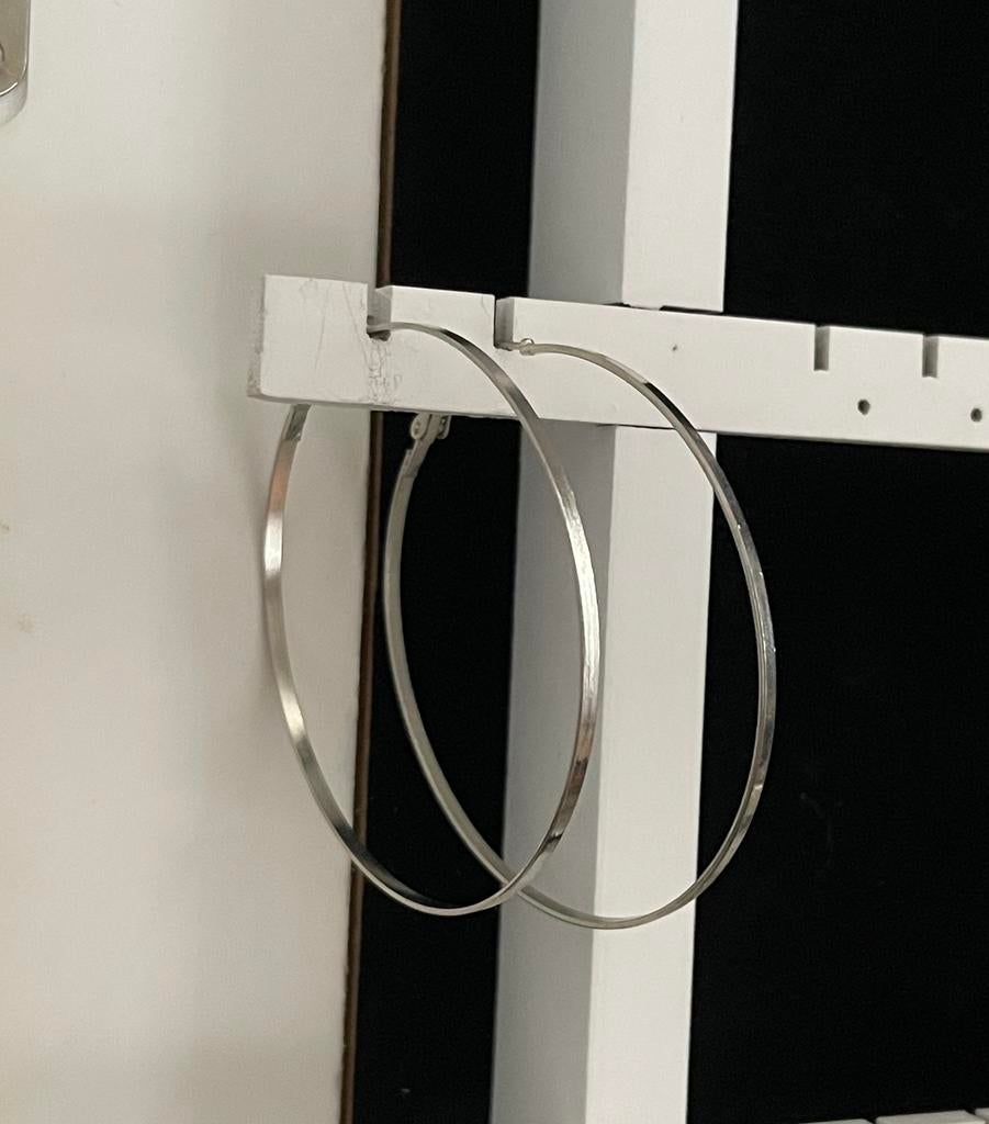 Hoepel oorbellen, zilverkleurig, Overige materialen, Hangers, Ophalen of Verzenden, Zo goed als nieuw
