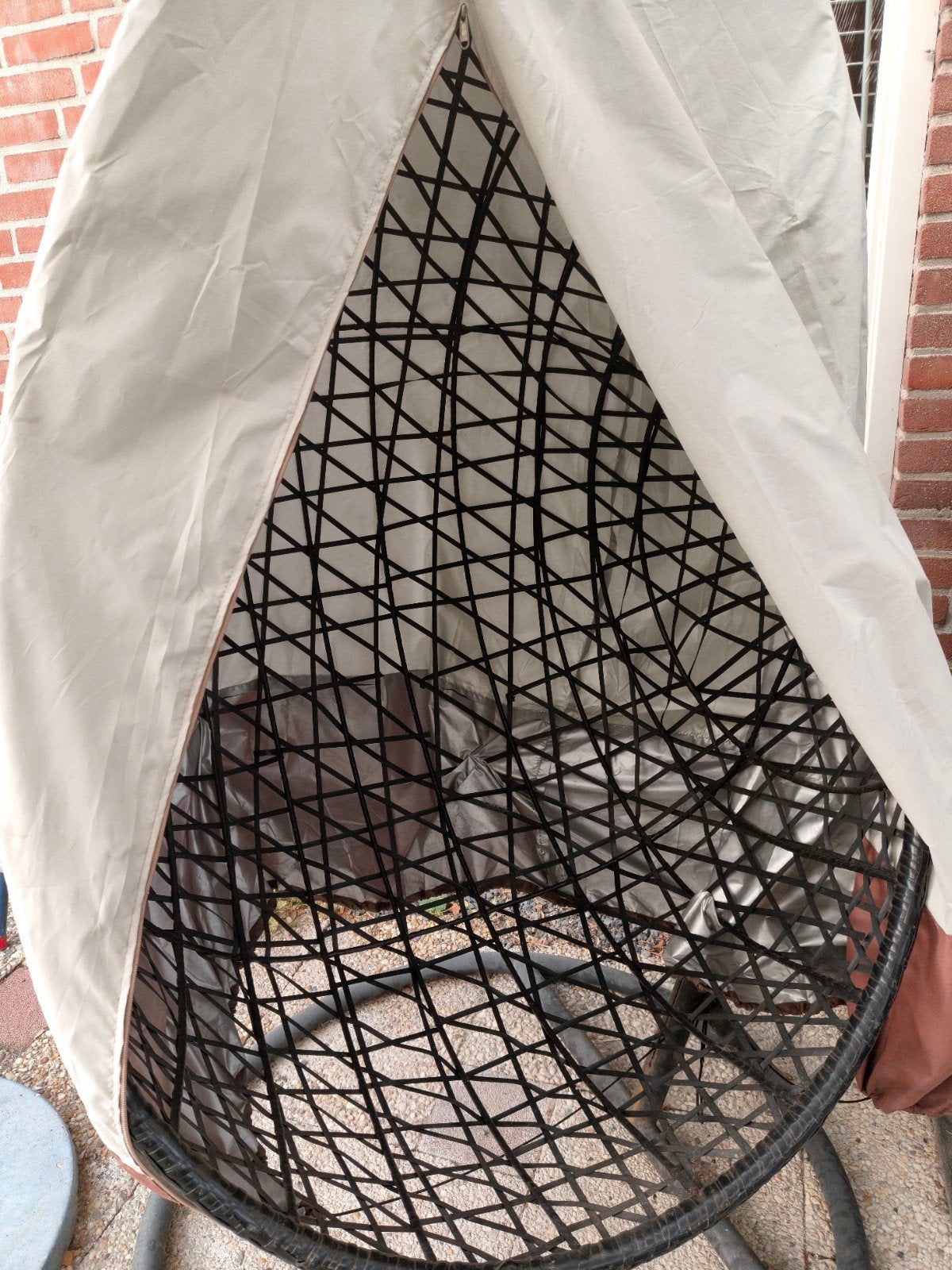 Hangstoel met hoes en kussen., Ophalen, Gebruikt, Metaal
