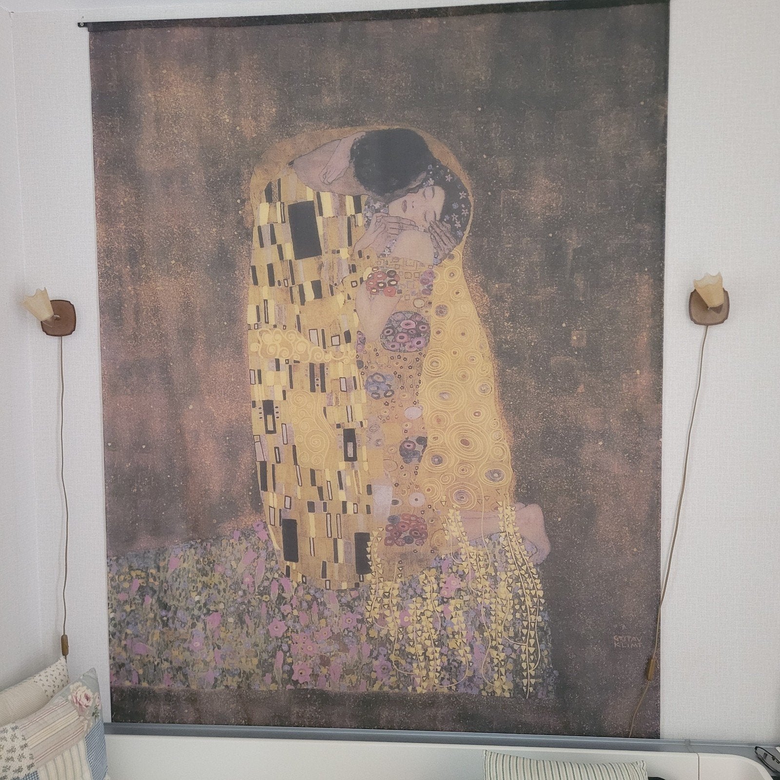 tekening wandkleed Der Kuss Gustav Klimt, Ophalen of Verzenden