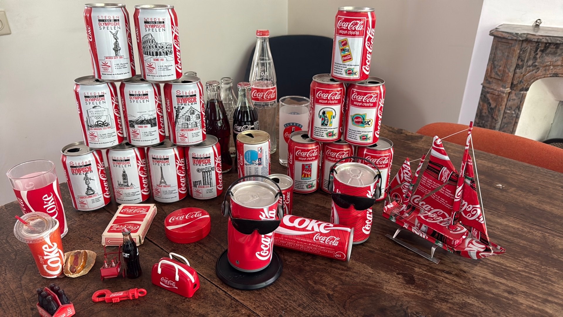 Grote Coca-Cola verzameling: blikjes, flessen, items, Verzamelen, Ophalen, Gebruikt