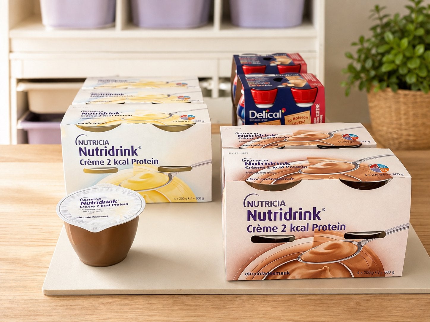 Nutridrink Crème 2 kcal Protein + Delical – 28 stuks, Ophalen, Nieuw, Overige typen