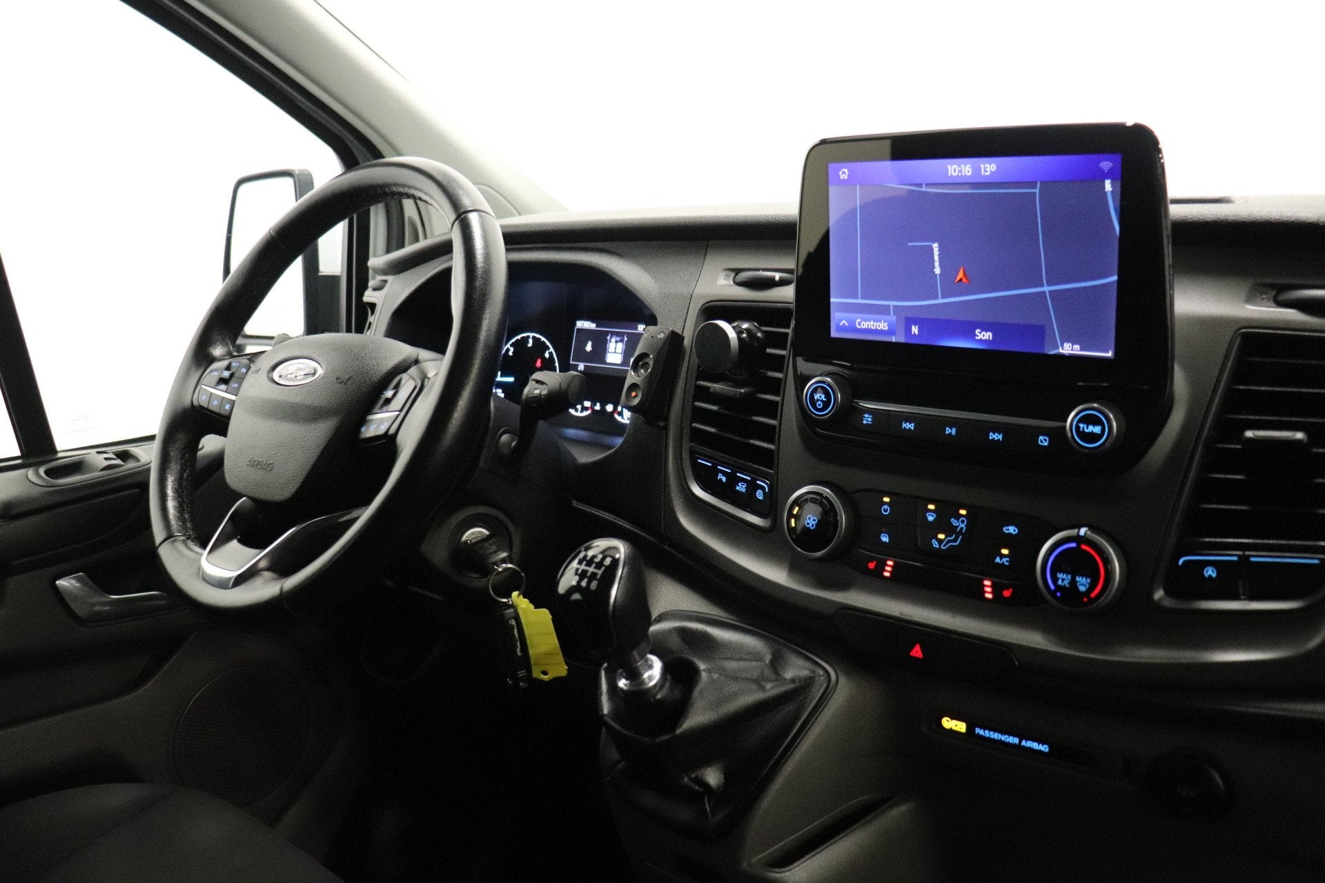 Ford Transit Custom 2.0 TDCI 130PK L2 Dubbele Cabine EURO 6, Voorwielaandrijving, Stof, 4 cilinders, Wit