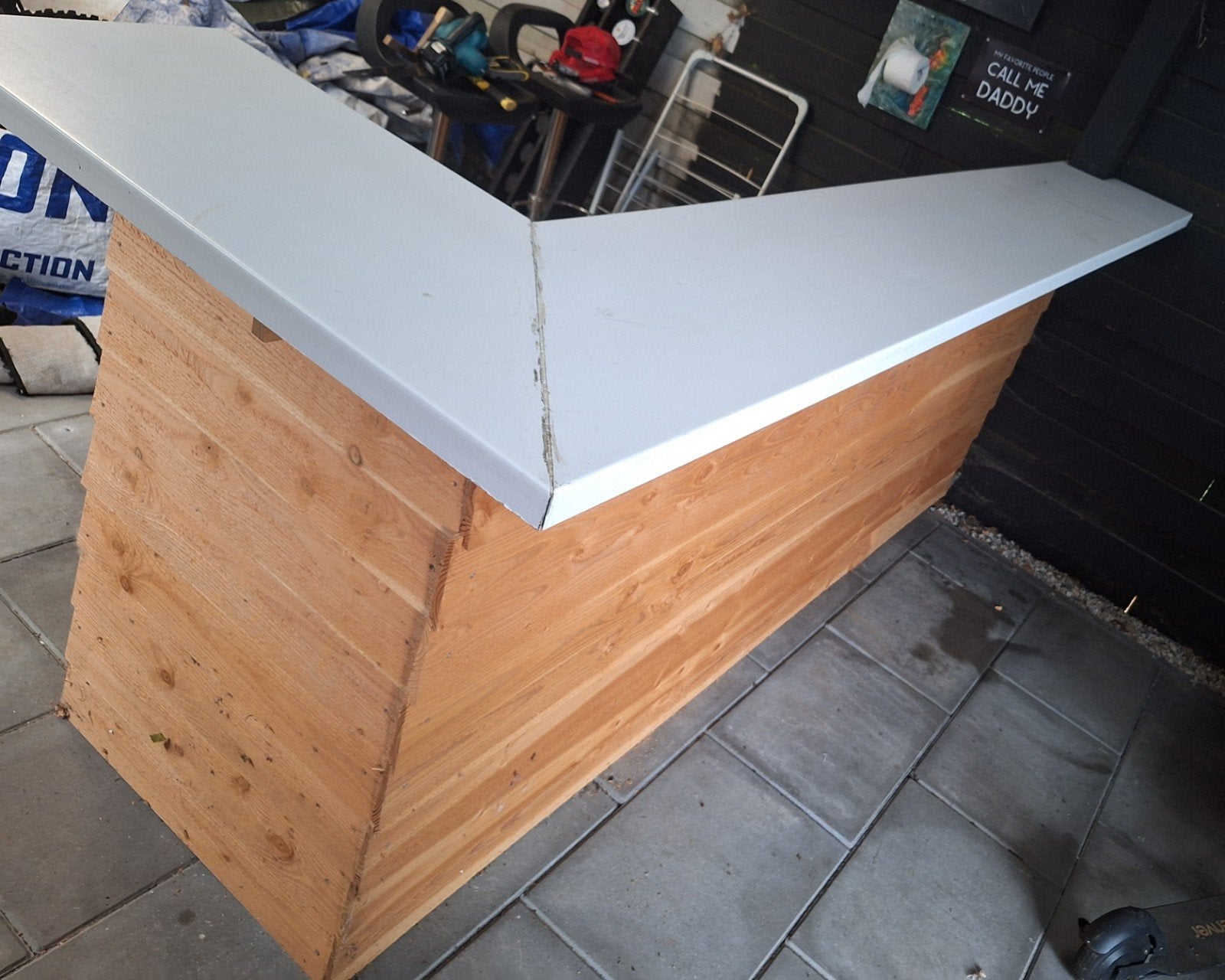 Houten bar voor buiten, zelfgemaakt, Huis en Inrichting, Barren, Ophalen, Gebruikt