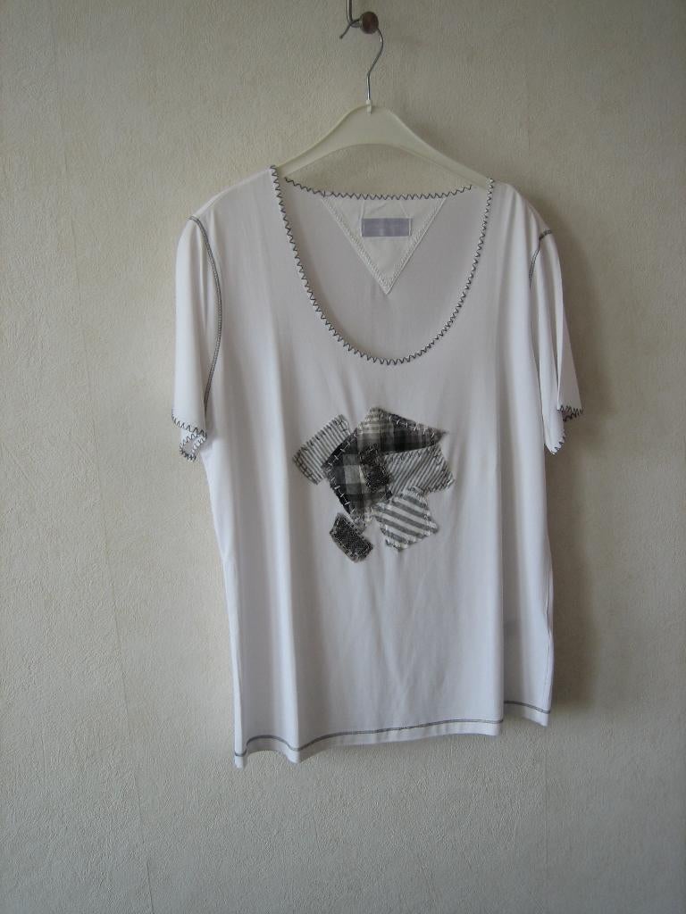 heel mooi dames t-shirt van LISA Campione, maat 44    ZGAN, Wit, Ophalen of Verzenden, Zo goed als nieuw, Korte mouw