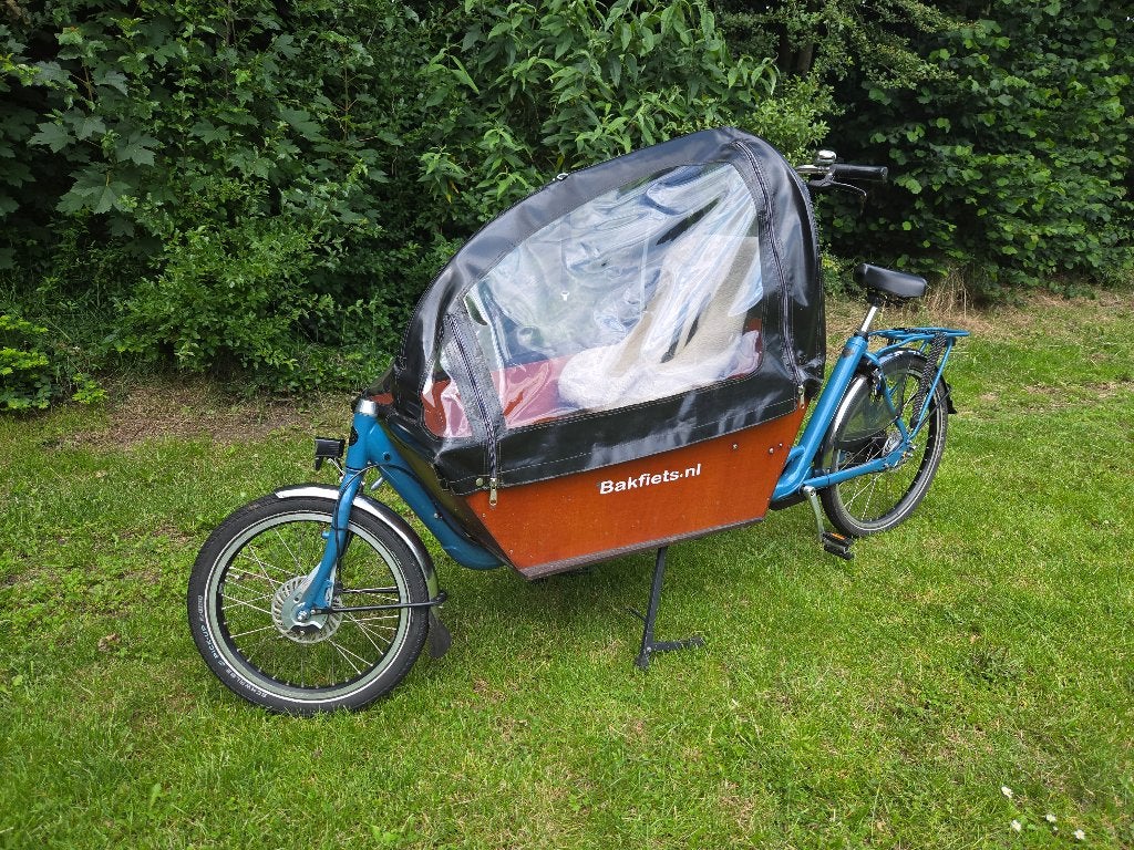 Bakfiets .nl CargoBike Classic Long Petrol Blue 2021, Fietsen en Brommers, Fietsen | Bakfietsen, Gebruikt, Huif, 3 kinderen, Trommelrem