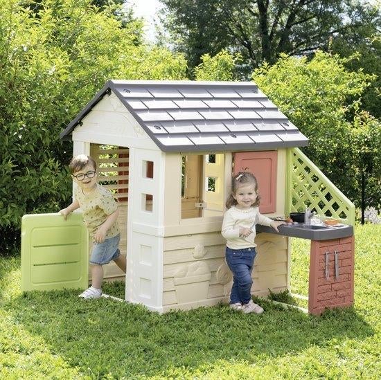 Smoby S.Life Nature speelhuisje met buitenkeuken nu €129.95, Ophalen of Verzenden, Nieuw