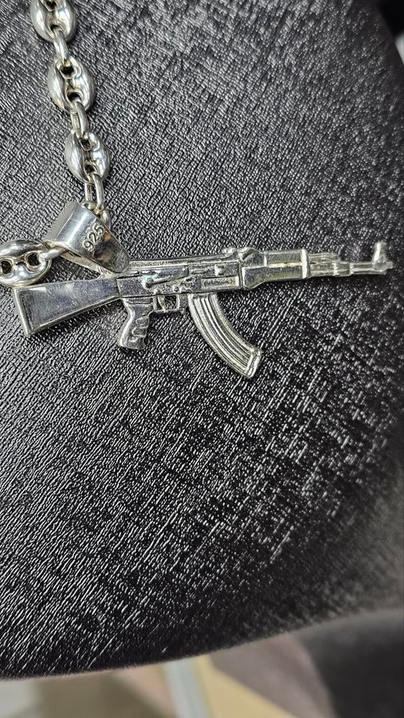 925 Zilveren AK-47 Hanger, Ophalen of Verzenden, Nieuw, Zilver, Zilver