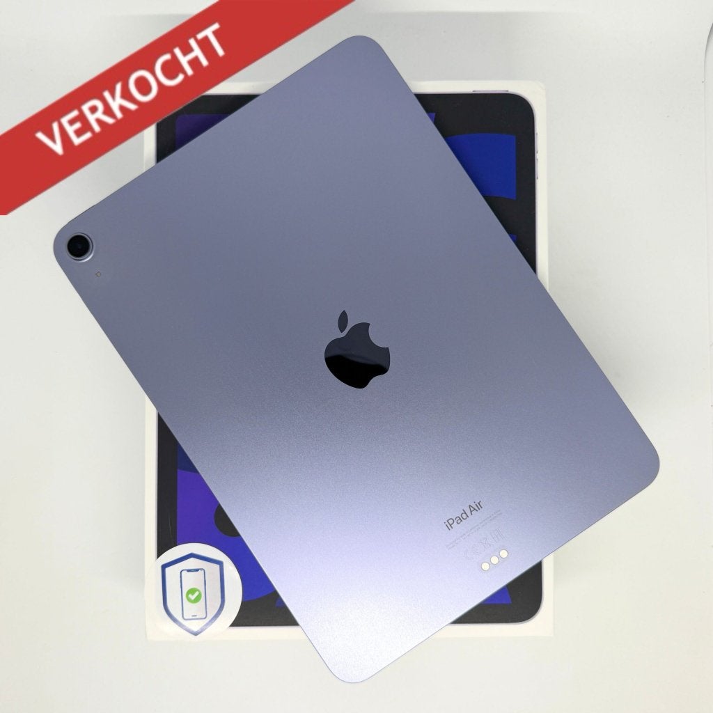 iPad Air 5e M1 64GB paars /krasvrij /95% batt /garantie