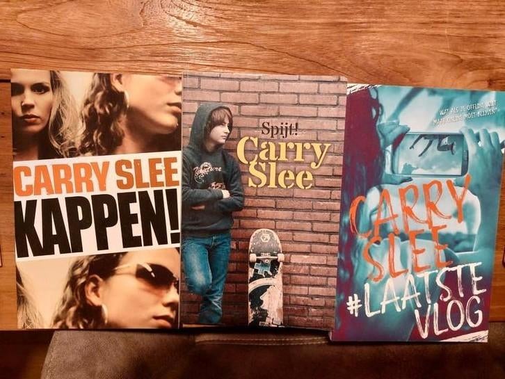 3 boeken van Carry Slee: Kappen!, Spijt! en #Laatste vlog, Boeken, Ophalen of Verzenden, Zo goed als nieuw