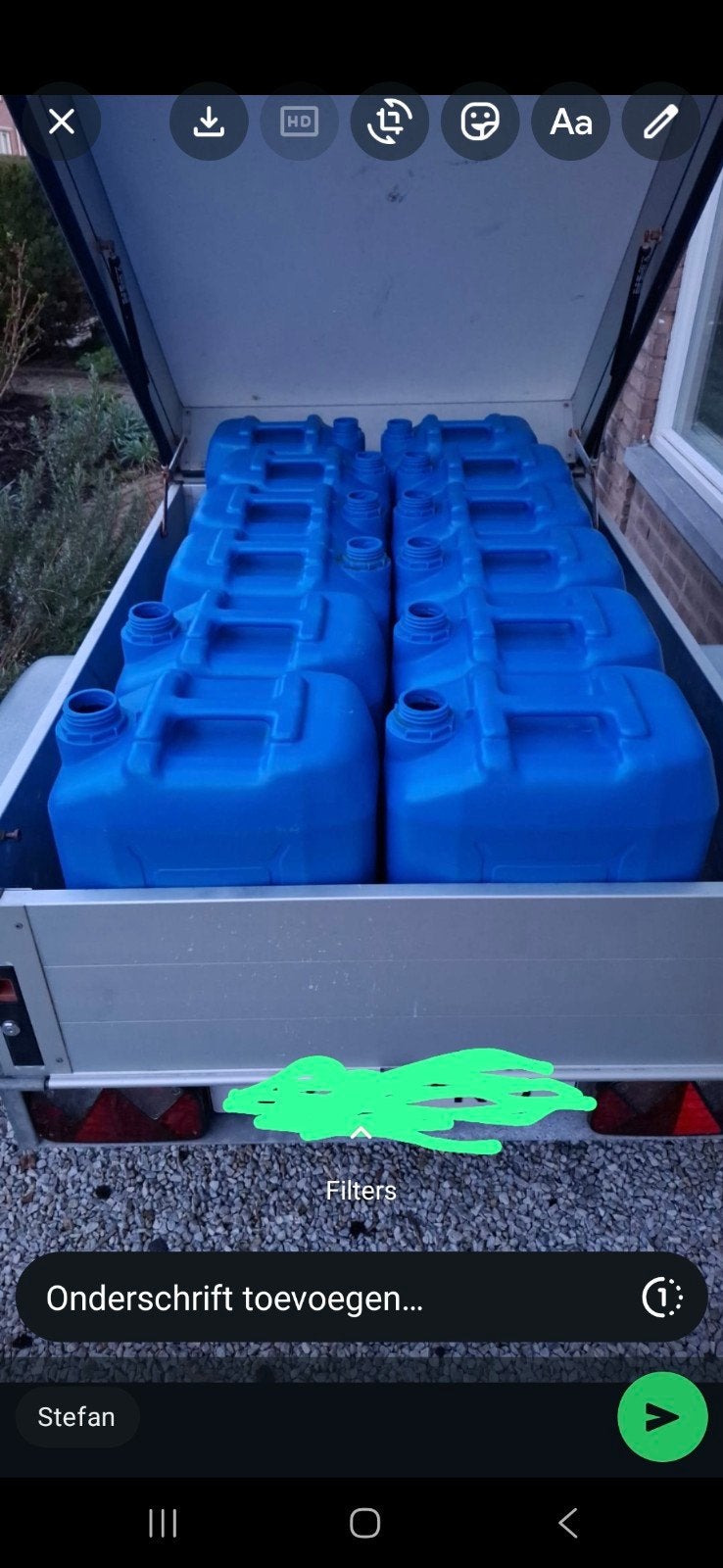tekoop 10 x 40 liter jerrycans  voor benzine, Auto-onderdelen, Ophalen, Gebruikt
