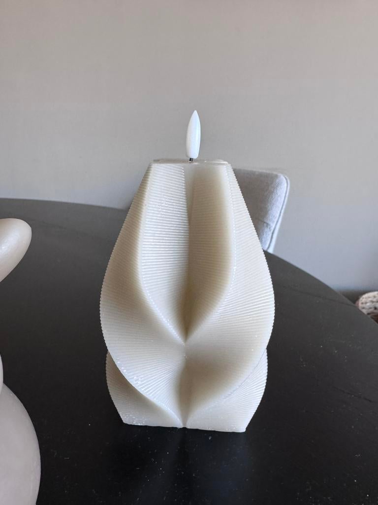 Beige led kaarsen Junofires, Ophalen of Verzenden, Nieuw, Beige, Overige materialen