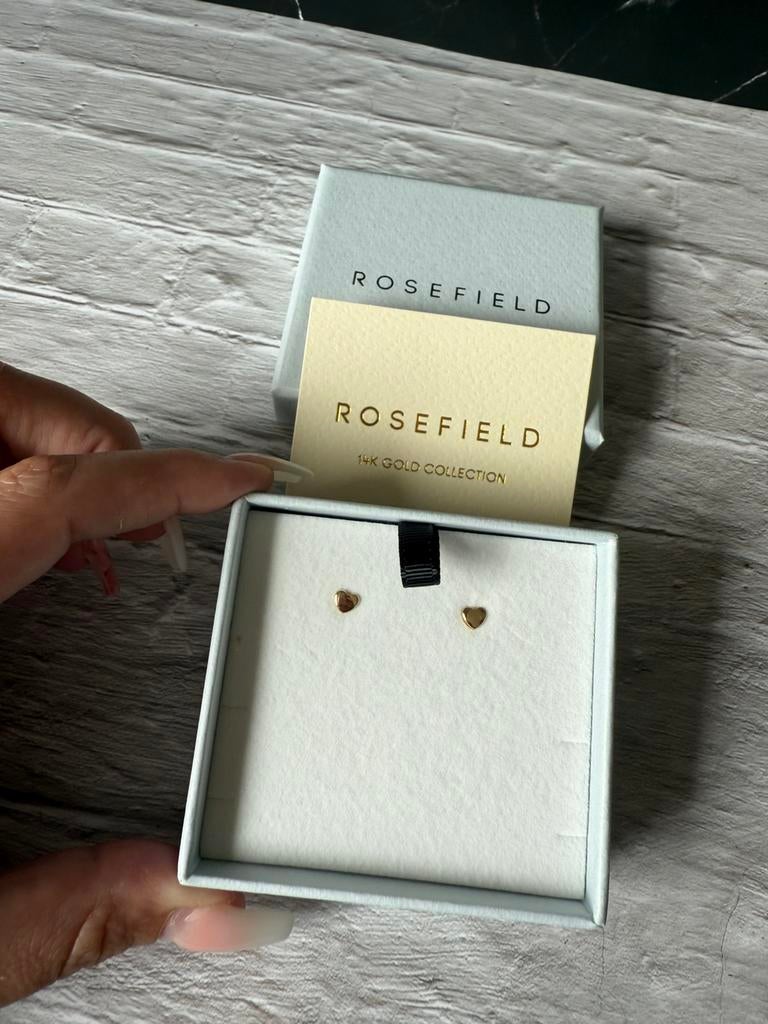 14K Gouden Heart Oorknopjes NIEUW, Ophalen of Verzenden, Nieuw, Goud