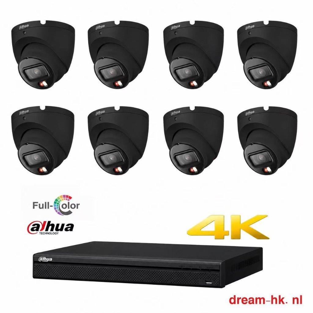 6MP Dahua Full Color IP POE set/8CH NVR+8x camera(met audio)
