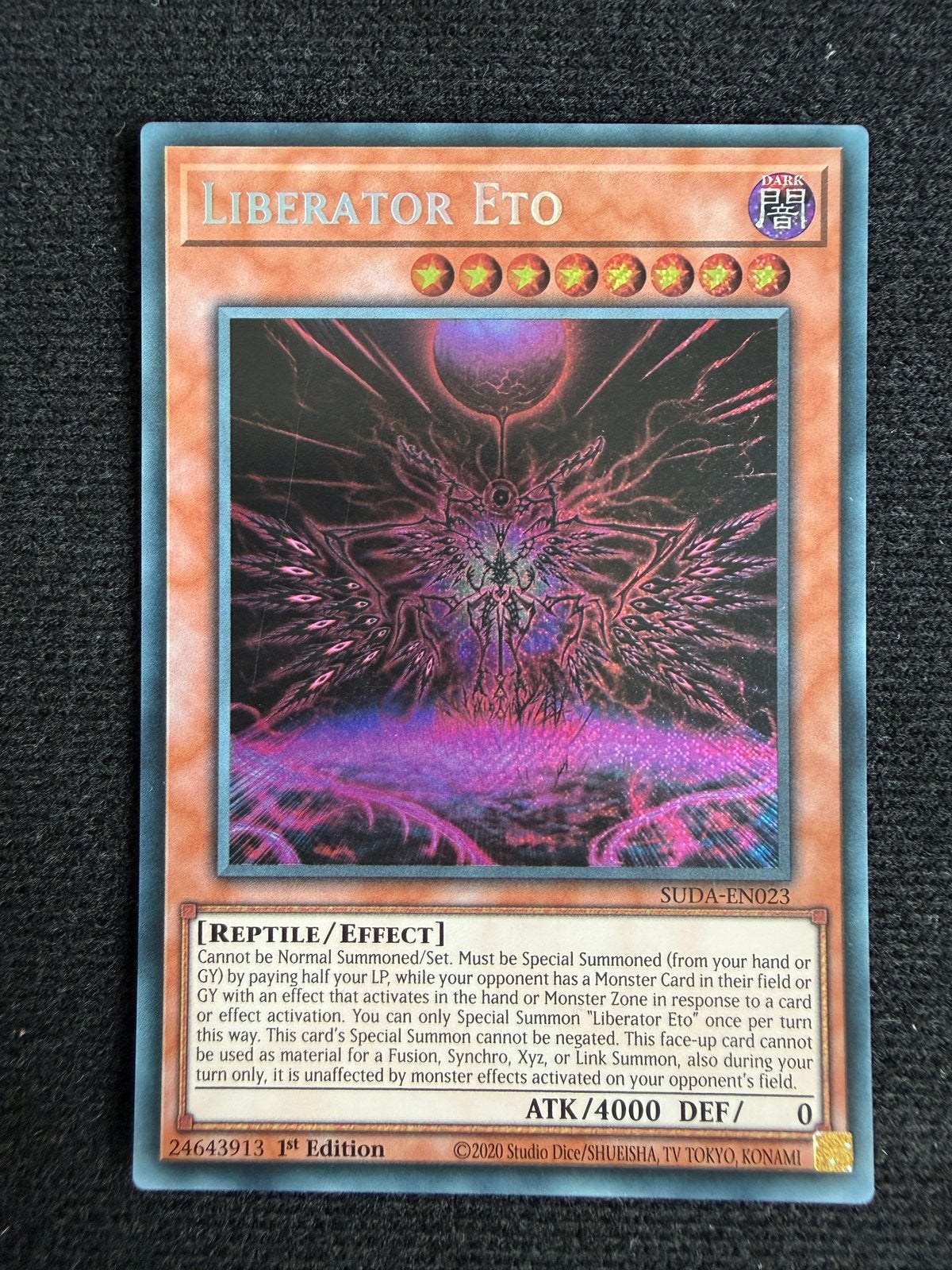 Yu-Gi-Oh! Liberator Eto - SR - SUDA-EN023 1st Edition, Verzenden, Zo goed als nieuw, Losse kaart, Foil