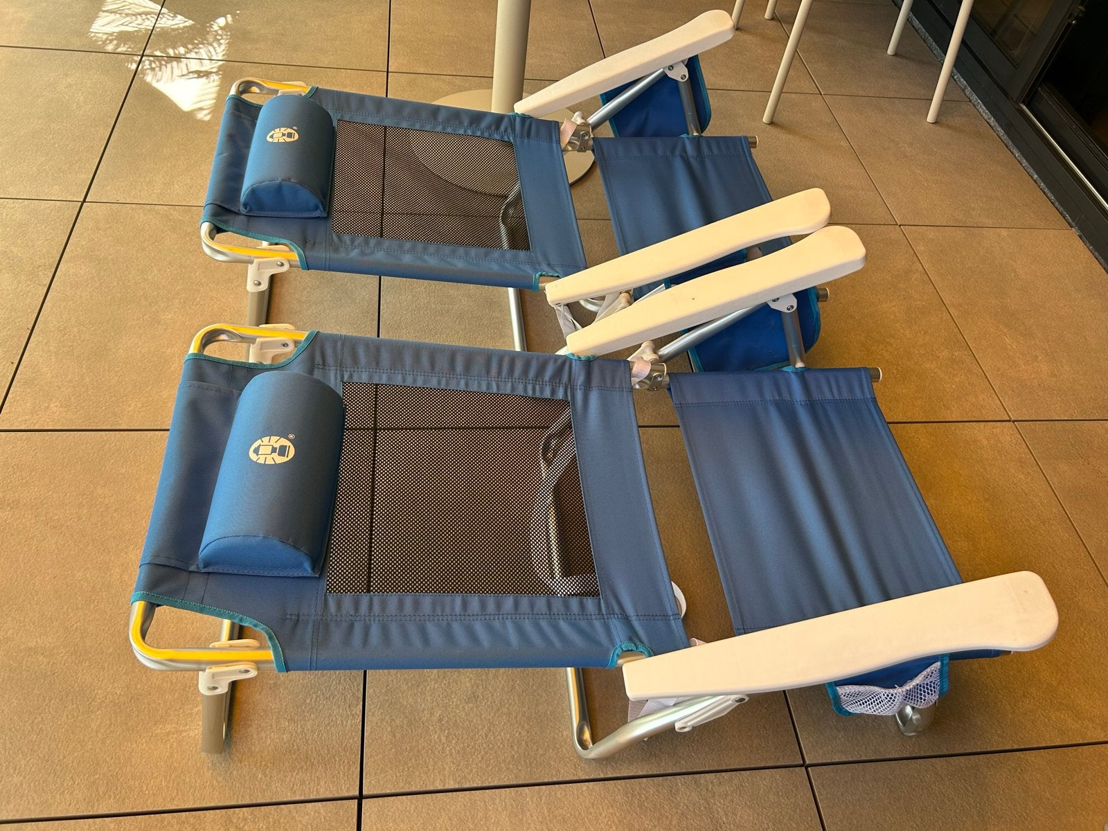 2x Coleman opvouwbare strandstoel met draagtas, Caravans en Kamperen, Ophalen, Zo goed als nieuw, Campingstoel