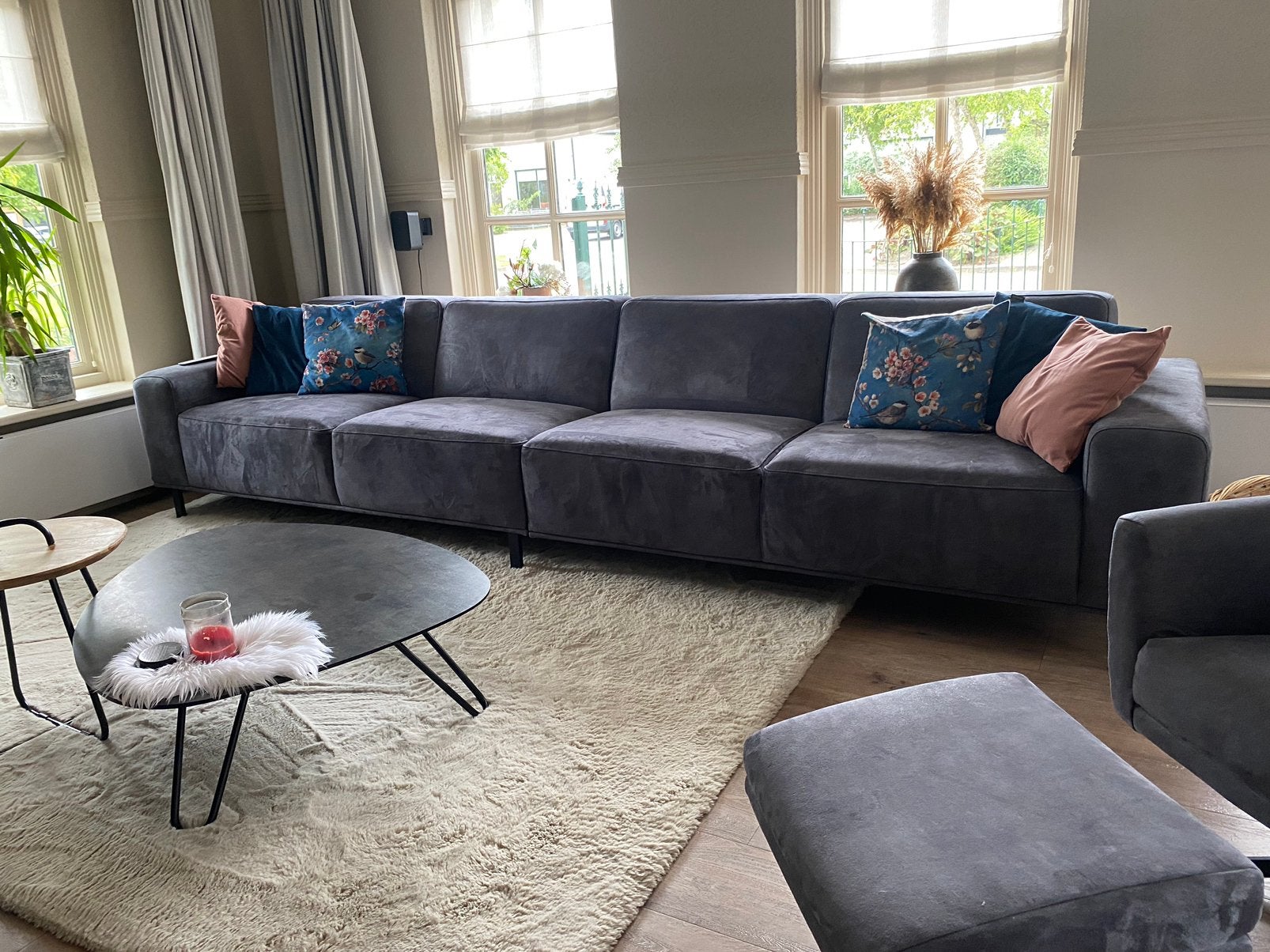 Luxe bank met draaibare stoel en voetensteun - Zo goed als n, Huis en Inrichting, Banken | Bankstellen, Ophalen, Gebruikt, 300 cm of meer