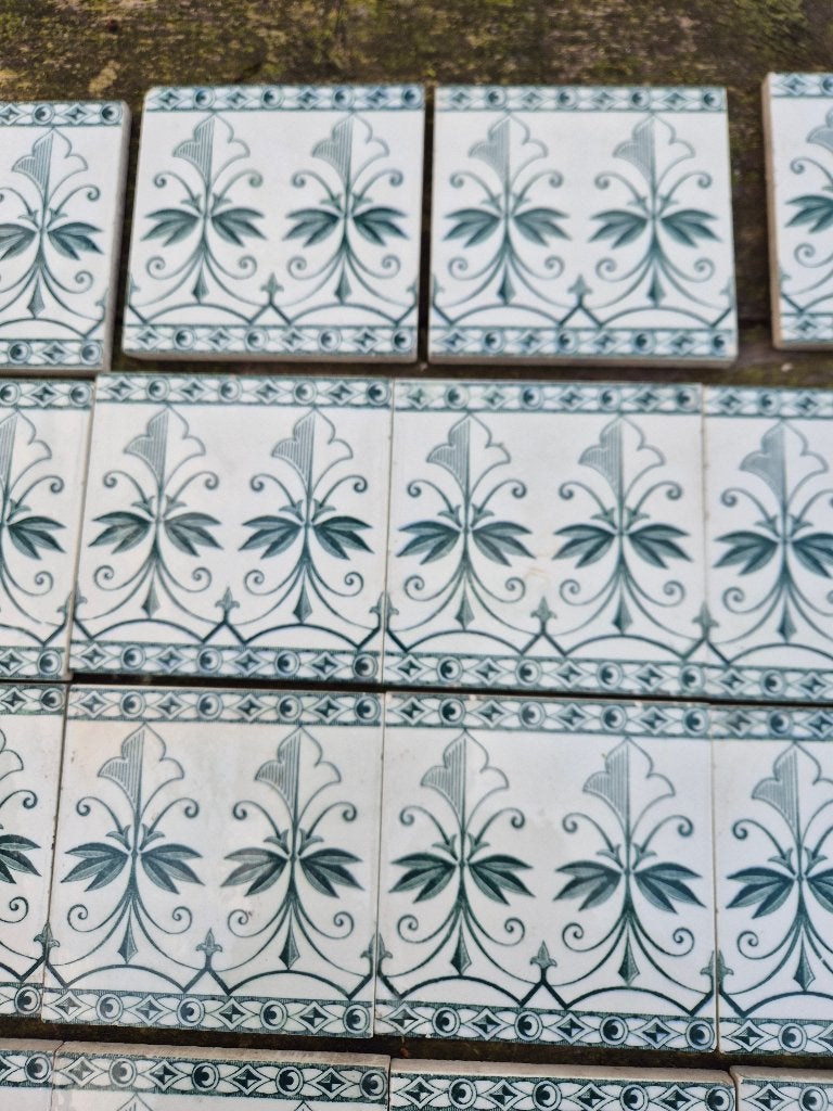 52 stuks Supergave antieke randtegel 12.1x12.1cm, Antiek en Kunst, Ophalen
