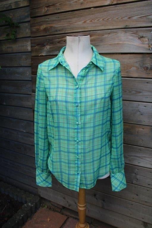 Blouse groen/ blauw Marylene Madou mt 34 transp Vaste prijs, Marylene Madou, Blauw, Ophalen of Verzenden, Zo goed als nieuw