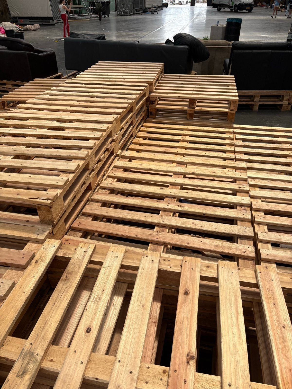 100 Houten Pallets, Ophalen, Gebruikt, 50 mm of meer, Pallet
