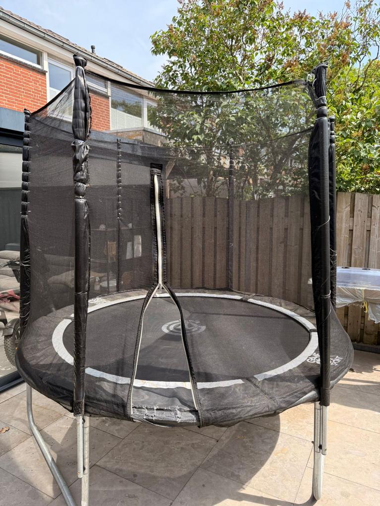 Trampoline Game On Sport 244 cm met veiligheidsnet, Ophalen of Verzenden, Zo goed als nieuw