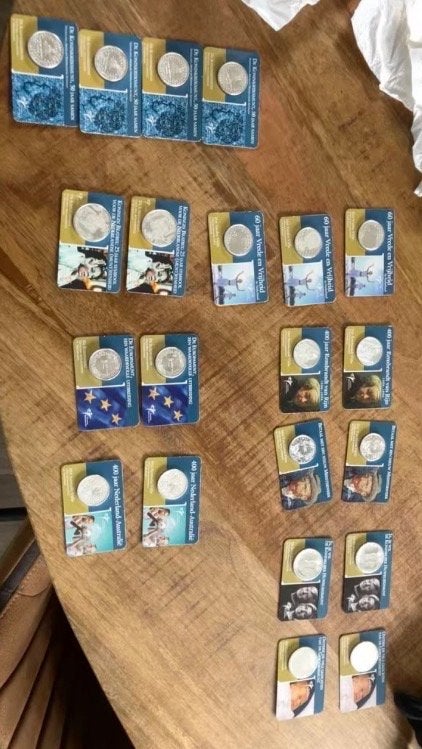 Coincards met zeldzame exemplaren - 19 stuks, Ophalen, Setje, Koningin Beatrix, Euro's