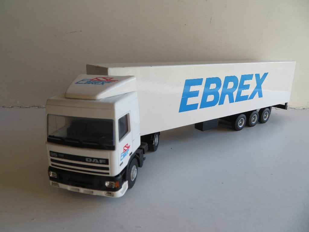 Lion DAF 95 400 ATI Truck met trailer Ebrex 1:50, Ophalen of Verzenden, Bus of Vrachtwagen, Lion Toys