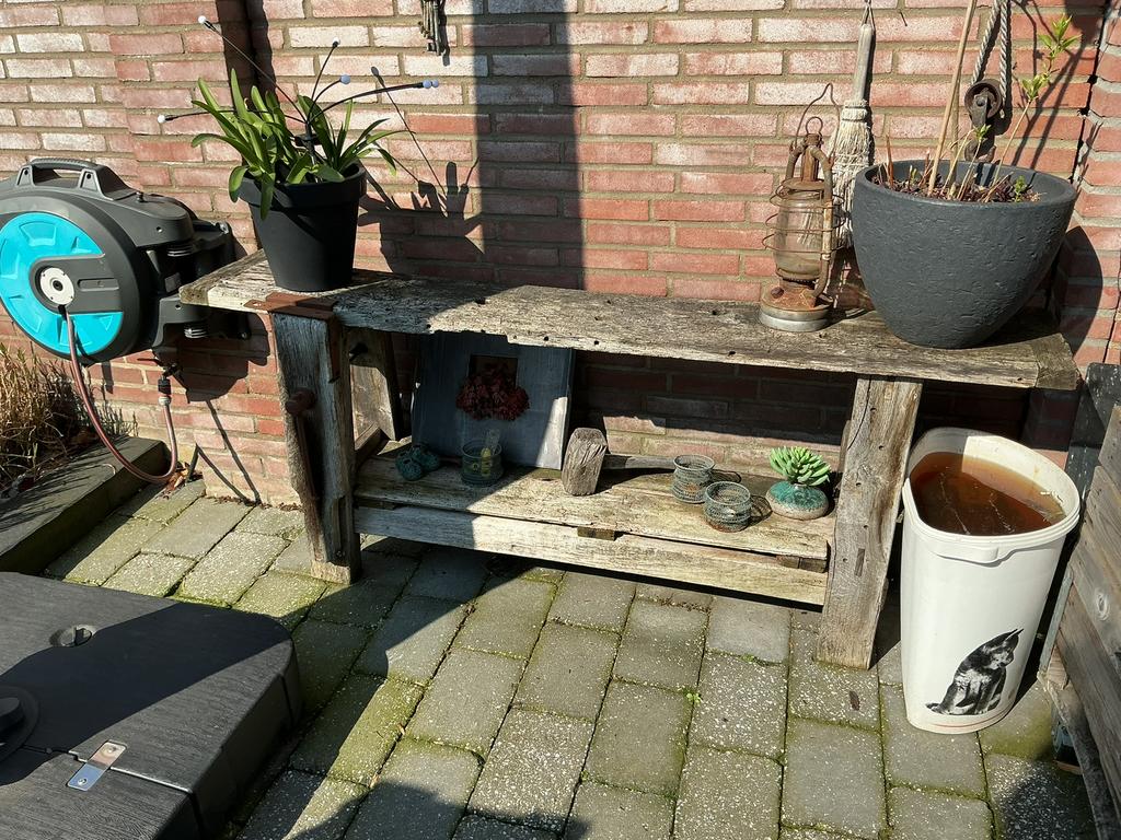 Houten werkbank, Tuin en Terras, Ophalen, Gebruikt