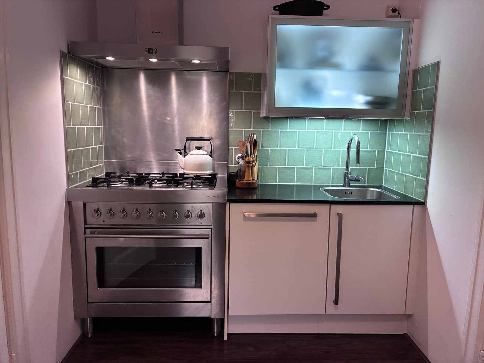 Nolte Keuken met Bosch apparatuur, Ophalen, Gebruikt, Overige materialen, Wit
