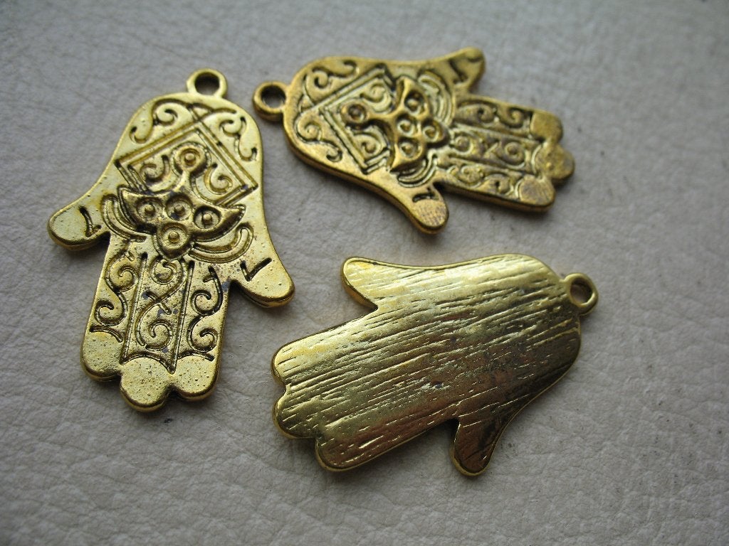 410/ gold plated tibetiaanse fatima hangers, Ophalen of Verzenden, Nieuw, Hanger