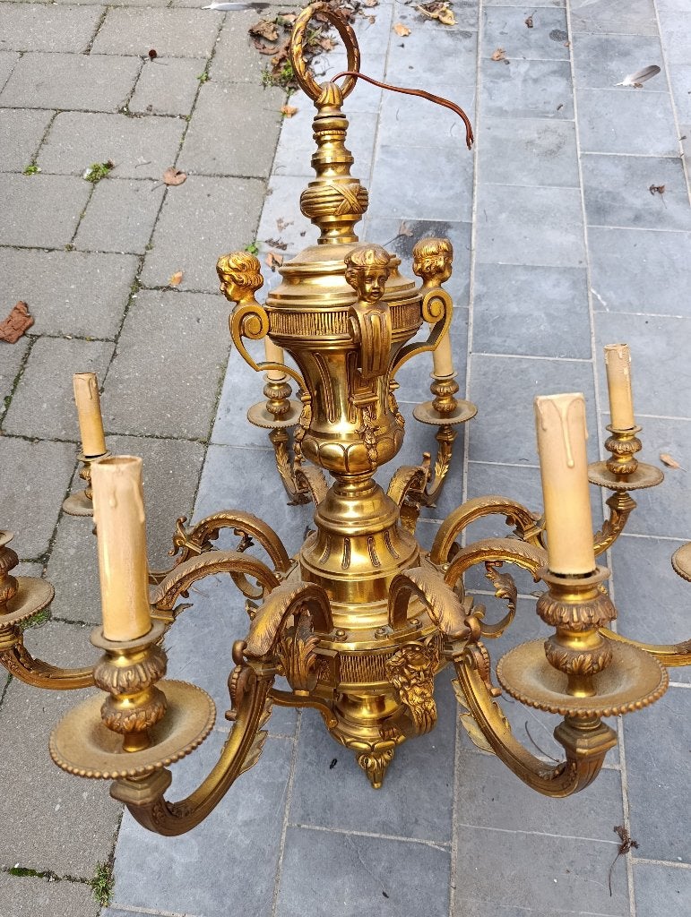 Bronzen hanglamp, Ophalen