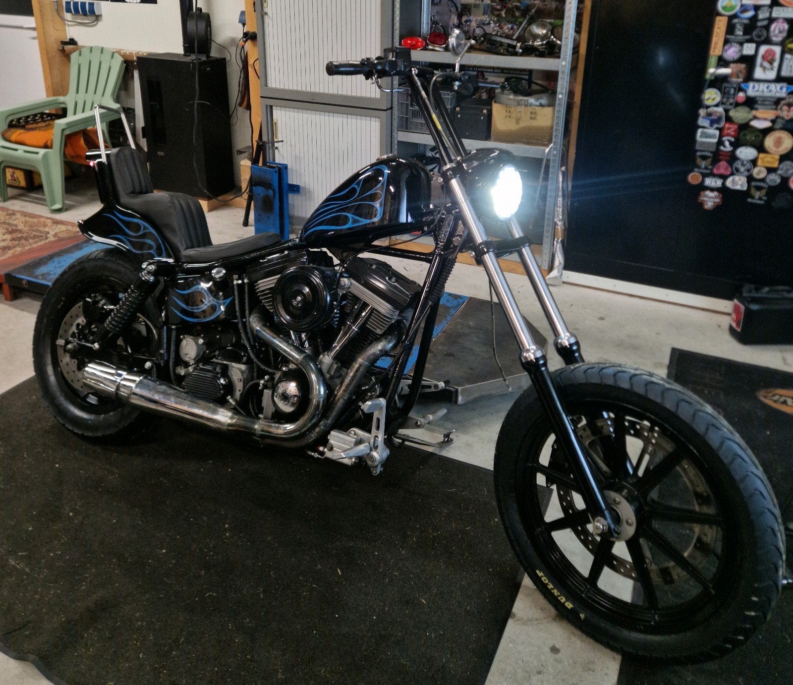 PRIJS VERLAAGD '85 Harley Davidson FXWG Crazy Frank chopper, Motoren, Motoren | Harley-Davidson, Particulier, Chopper, 2 cilinders