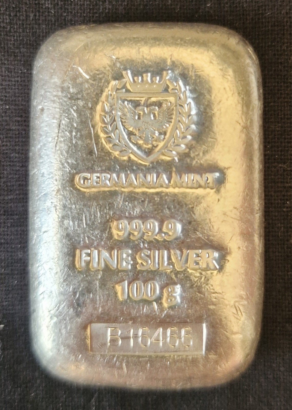 100 gram Zilveren Baar Germania Mint, Ophalen of Verzenden, Zilver