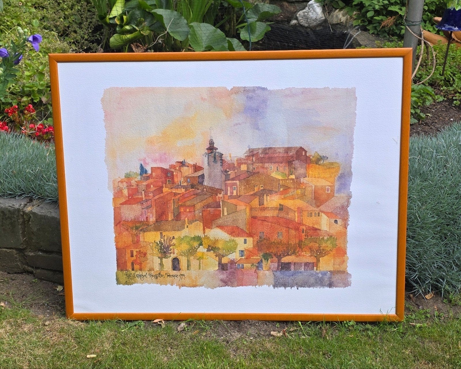 Grote vintage reproductie aquarel Ralf Westphal, Ophalen