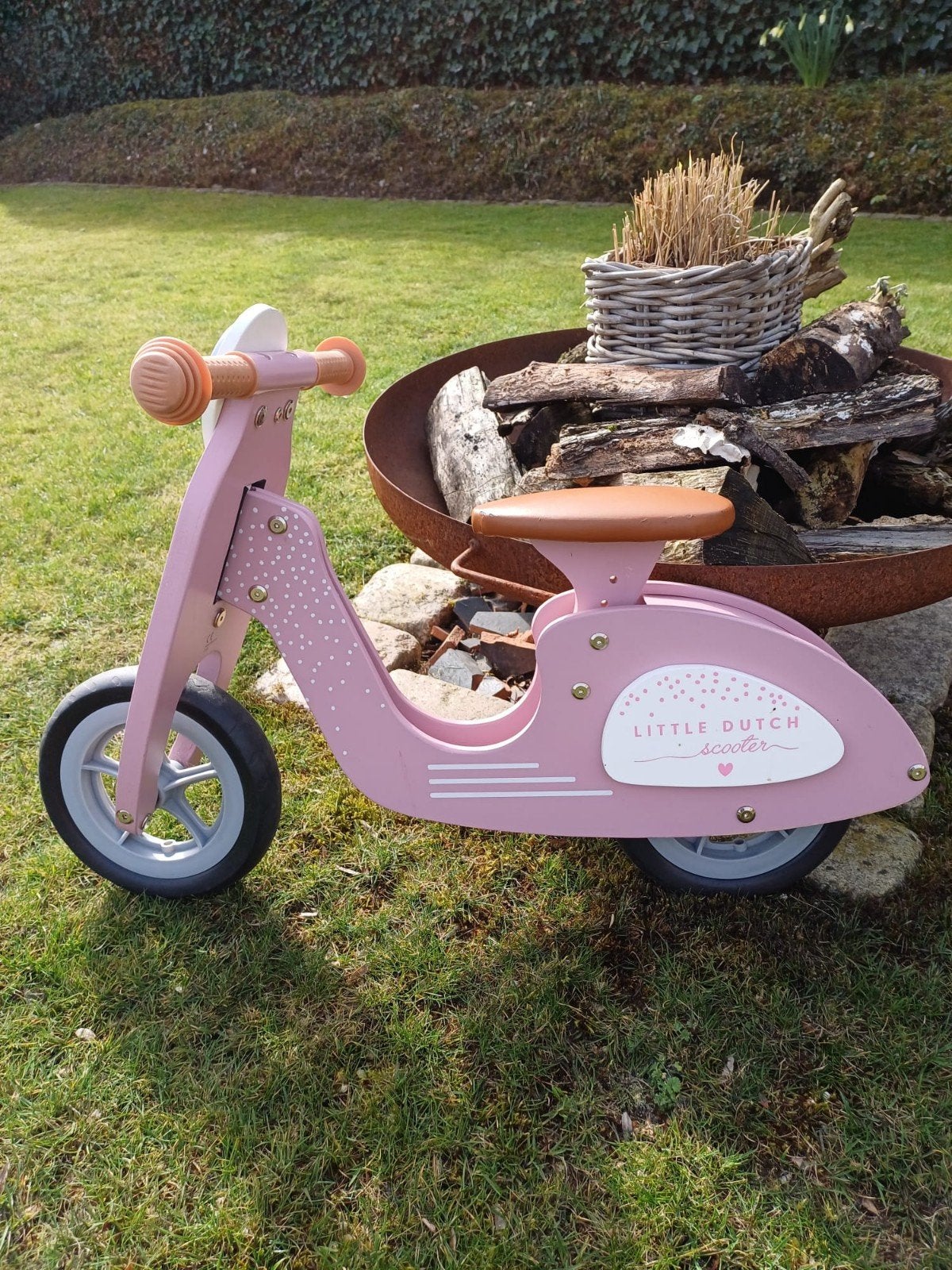 Little Dutch Houten Loopscooter Roze - Zo goed als nieuw, Ophalen, Zo goed als nieuw, Minder dan 16 inch, Little Dutch