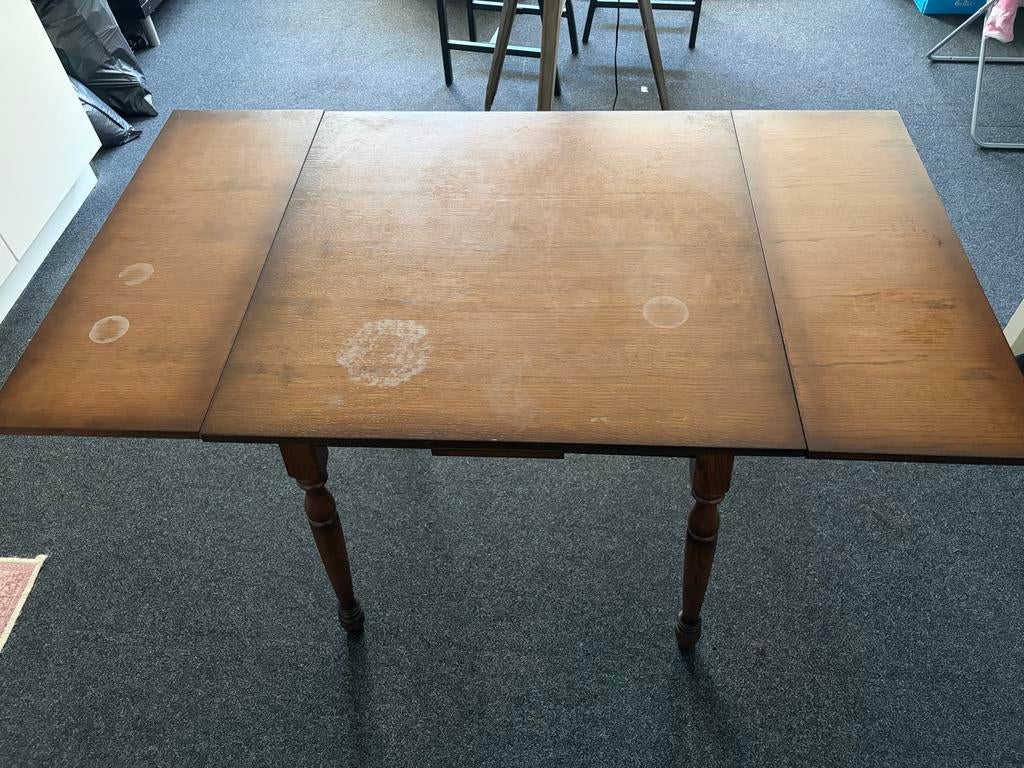 Uitschuifbare eettafel van eikenhout, Ophalen, Gebruikt, 100 tot 150 cm, Eikenhout