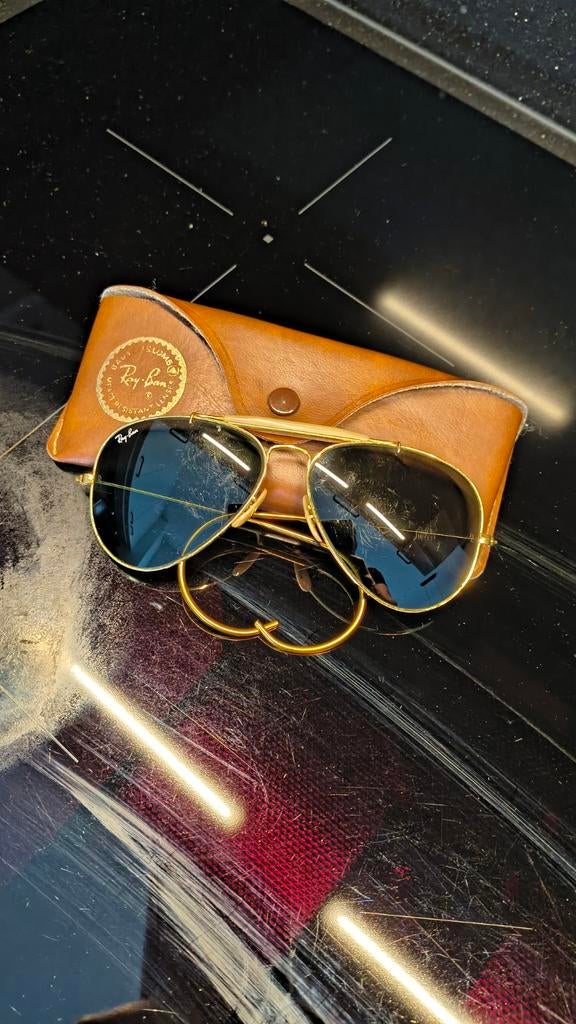 Zeldzame Ray-Ban B&L Outdoorsman 1 (1985)(Grijze)G-15 Lenzen, Gebruikt, Zonnebril, Ophalen of Verzenden, Ray-Ban