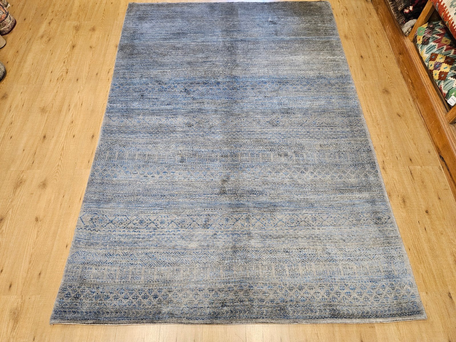 Handgeknoopt oosters tapijt modern design 242x164, Info@SlatsAntiek.nl, Blauw, Perzisch, 150 tot 200 cm