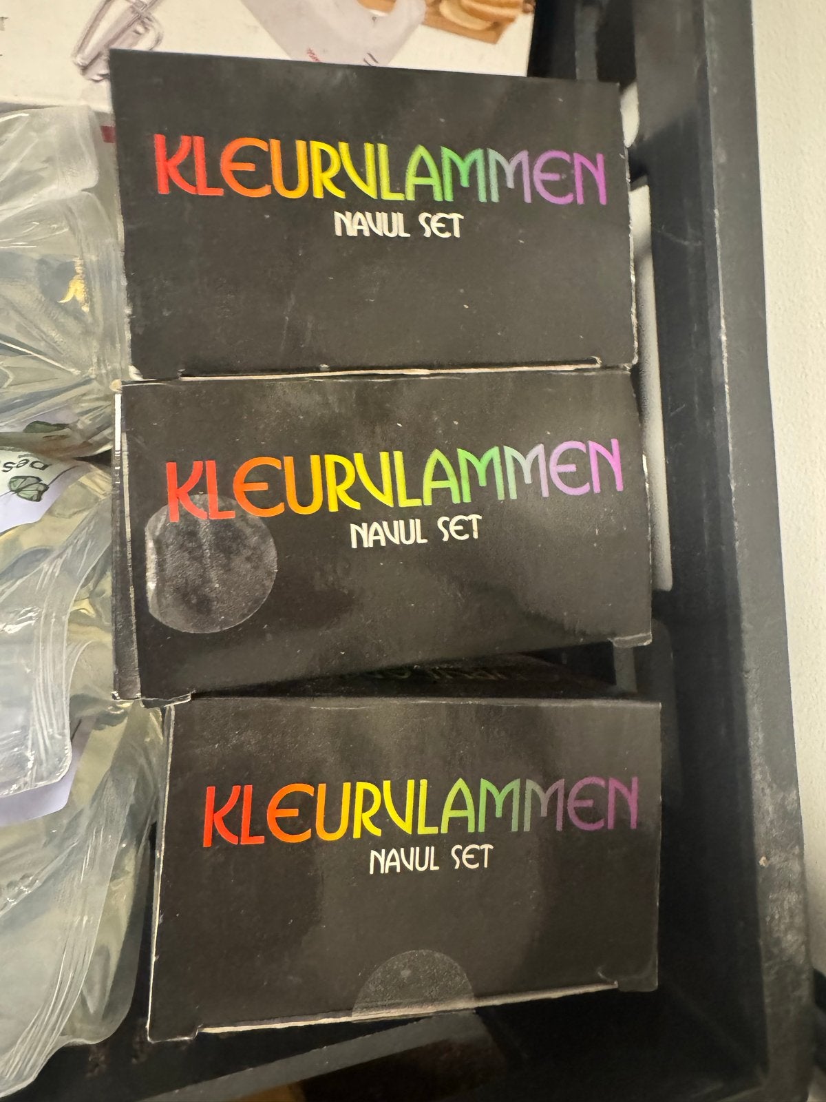 Kleurvlammen Navul Set - Rood, Geel, Groen, Paars, Ophalen of Verzenden, Nieuw, Feestartikel, Overige