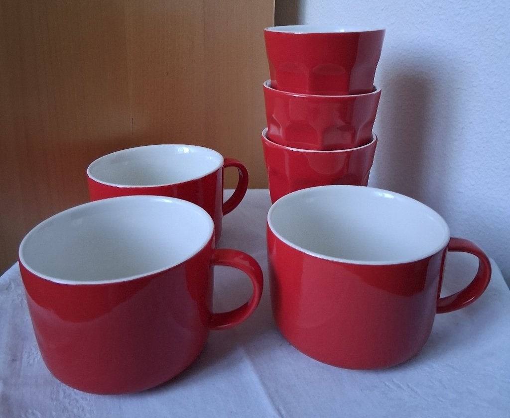 HEMA serviesdelen rood ceramic, Hema, Overige typen, Ophalen of Verzenden, Overige stijlen