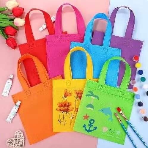 Partij van 10 stuks Multikleurige Versier tassen 25x25 cm, Ophalen of Verzenden, Nieuw, Beschrijfbaar